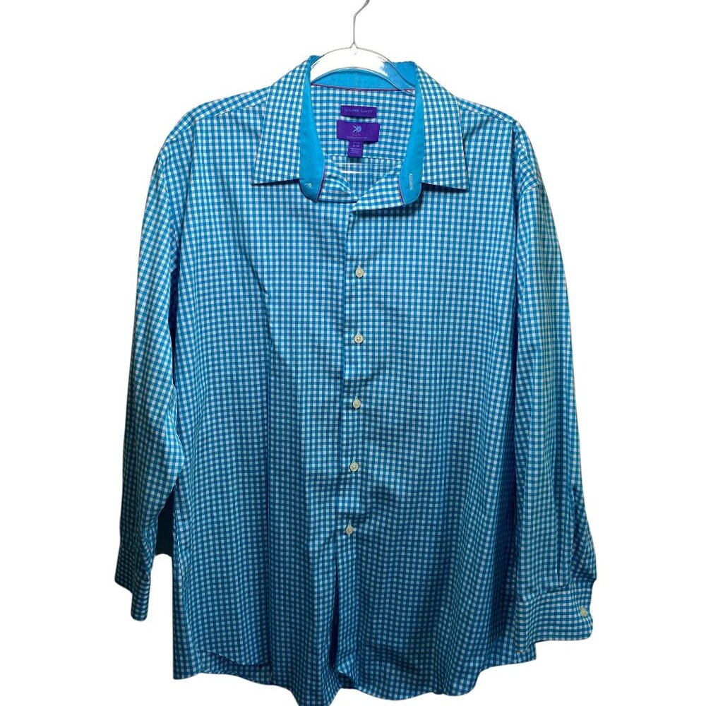 Egara 100% Egiptian Cotton Easy Non Iron Button Down Shirt Men XL 17.5 32-33